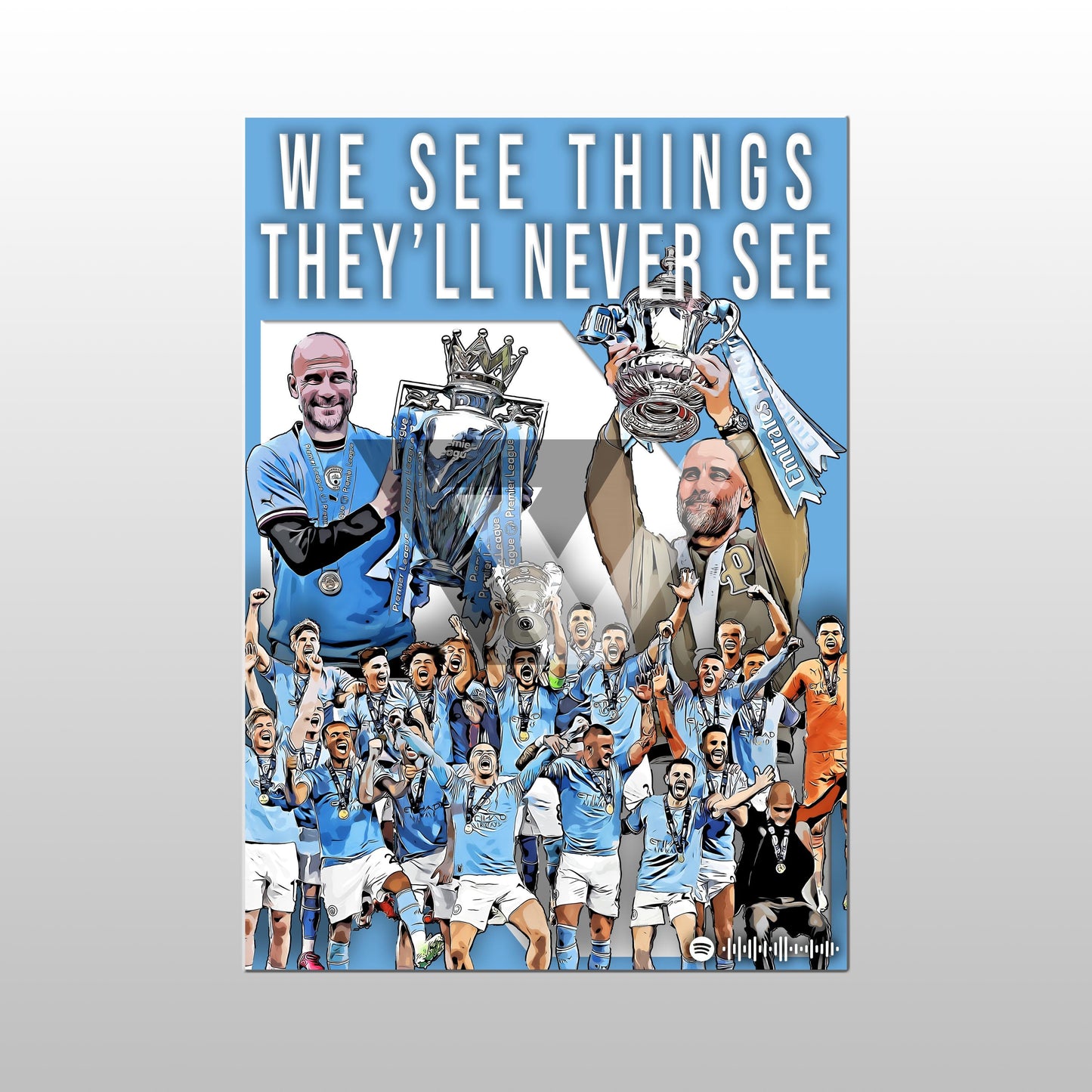 Manchester City Song Lyric A4 Poster - "See Things" | Football art decor