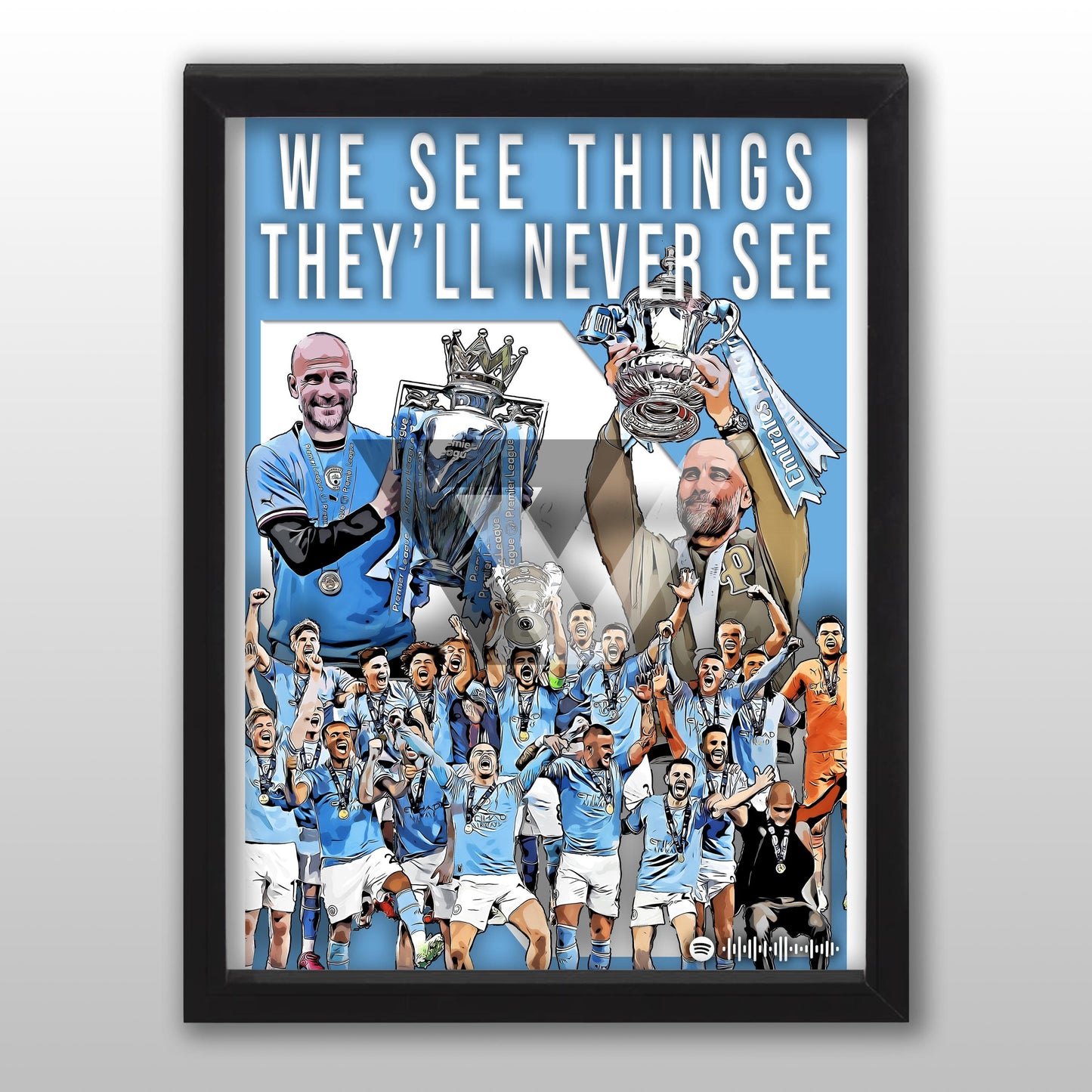Manchester City Song Lyric A4 Poster - "See Things" | Football art decor