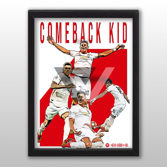 Manchester United Song Lyric A4 Poster - "Comeback" | Football art decor