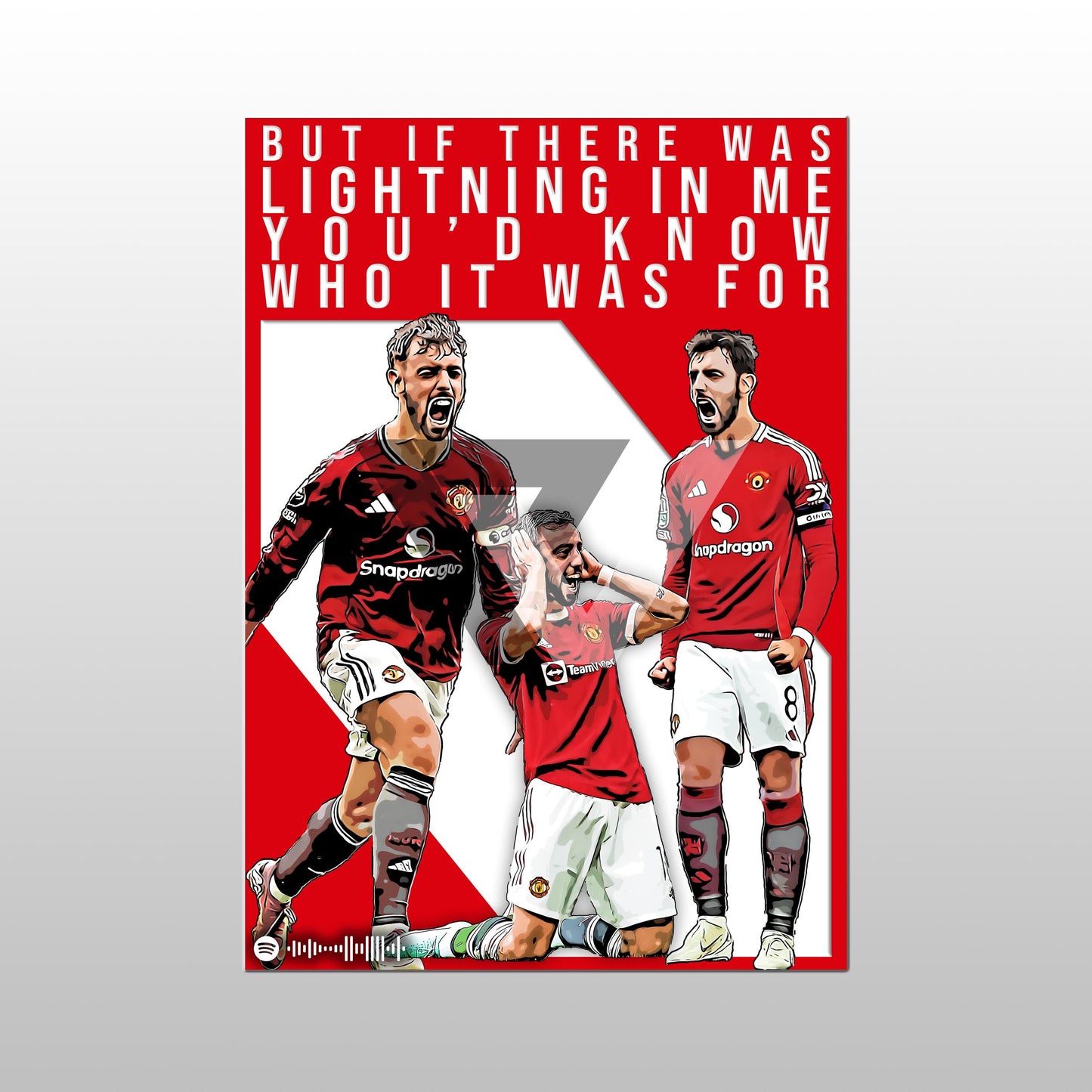 Manchester United Song Lyric A4 Poster - "Lightning" | Football art decor