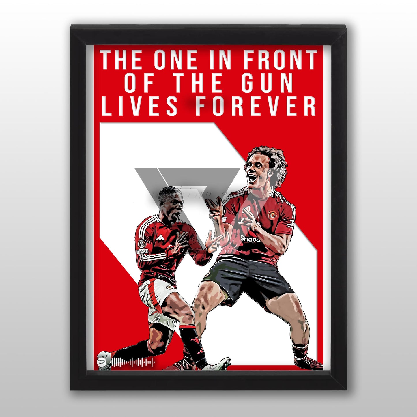 Manchester United Song Lyric A4 Poster - "Gun" | Football art decor