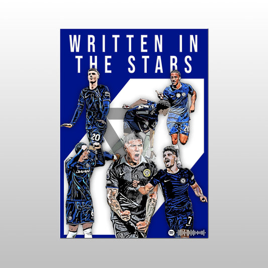 Chelsea Song Lyric A4 Poster - "Stars" | Football art decor