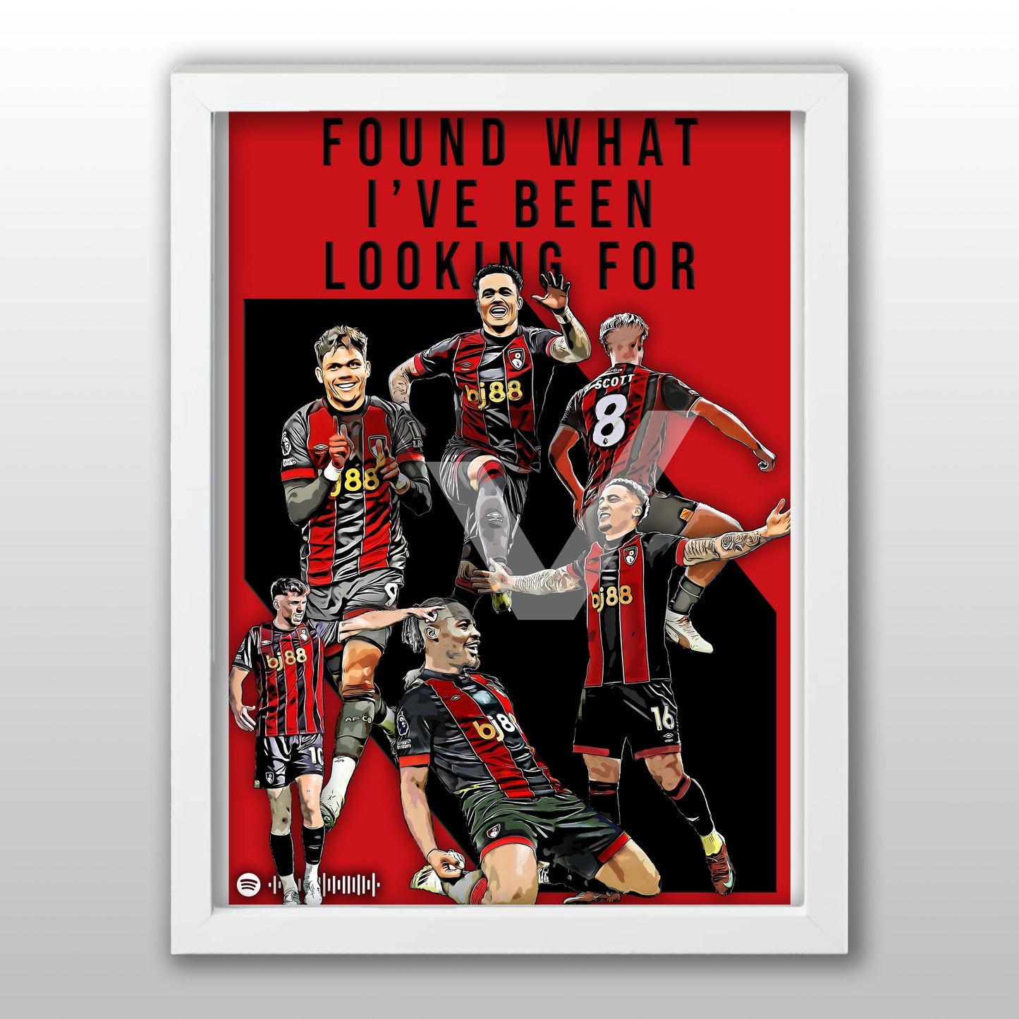 Bournemouth Song Lyric A4 Poster - "Looking For" | Football art decor