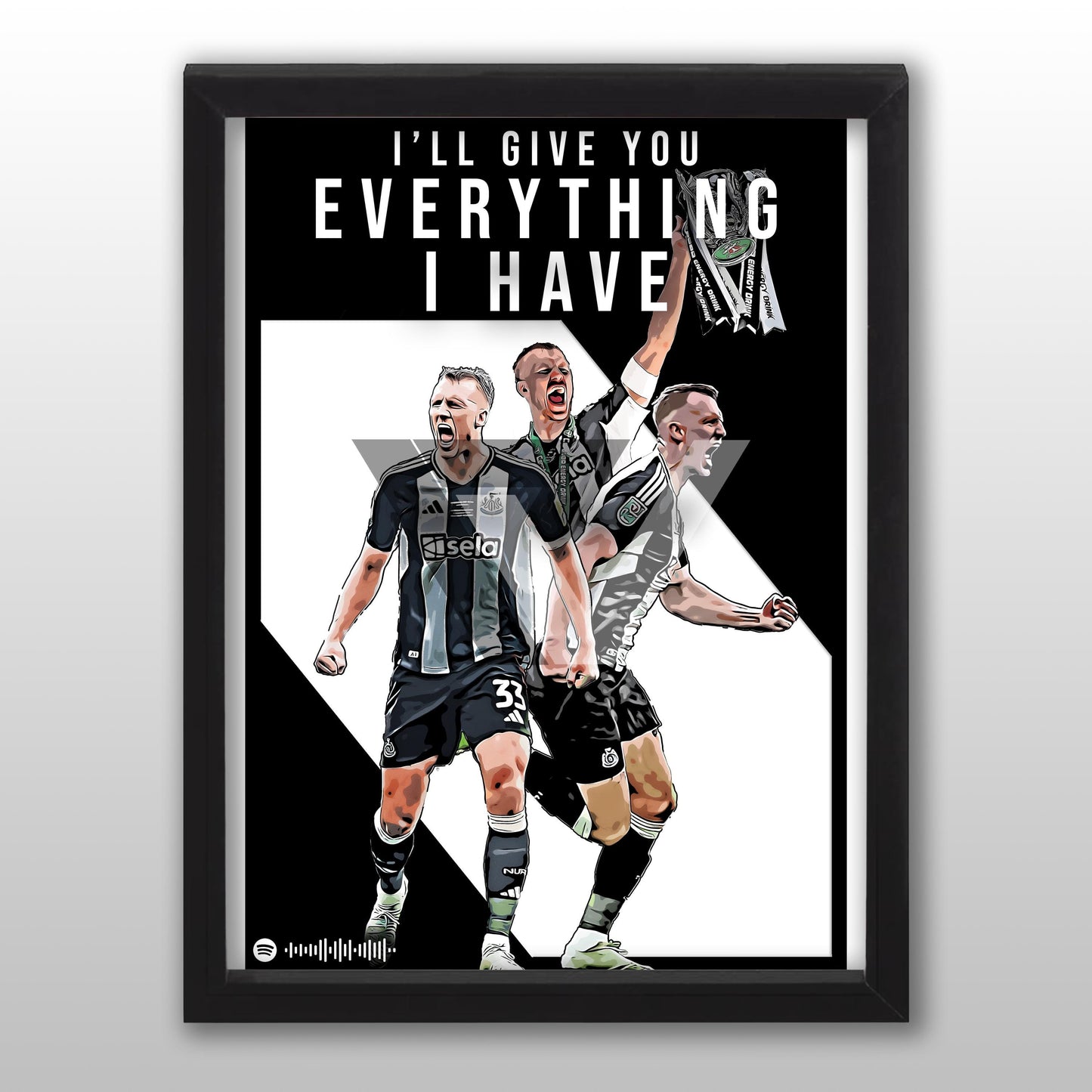 Newcastle Song Lyric A4 Poster - "Everything I have" | Football art decor