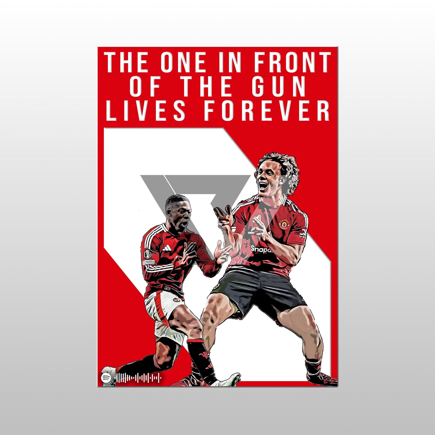 Manchester United Song Lyric A4 Poster - "Gun" | Football art decor