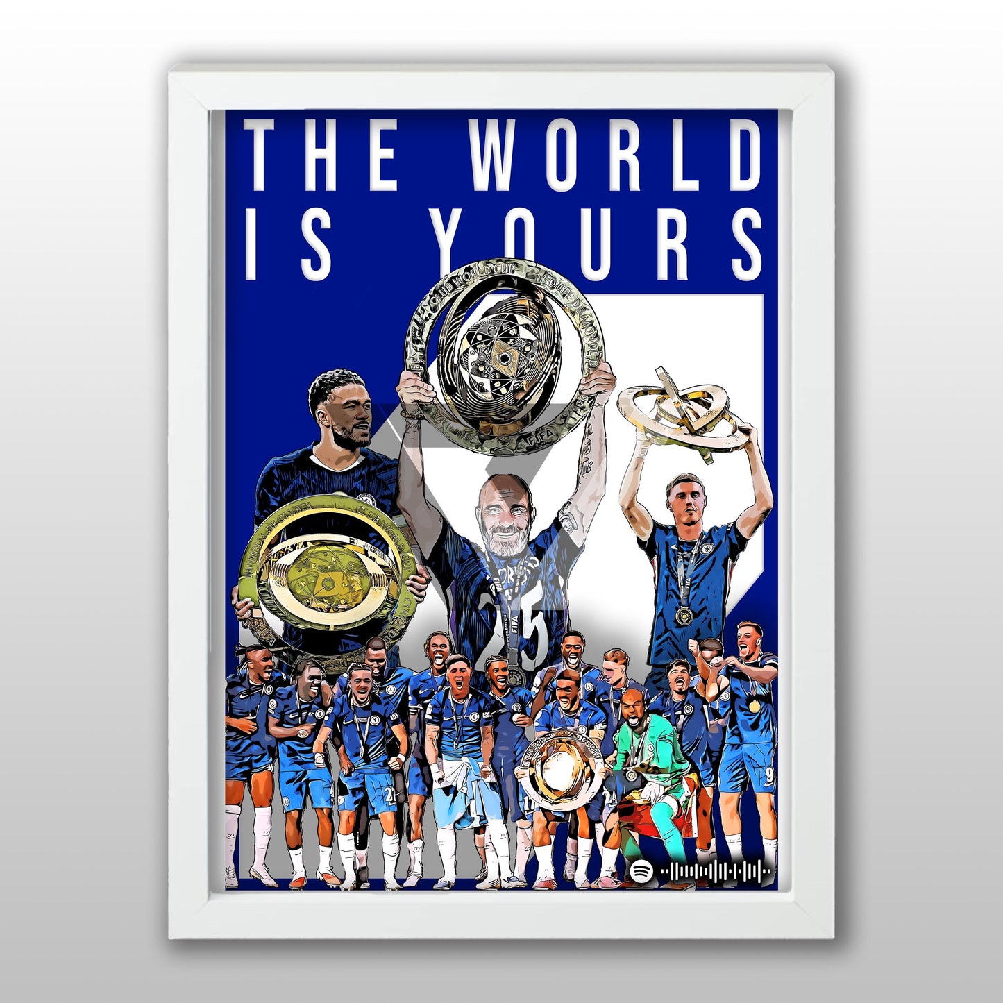 Chelsea Song Lyric A4 Poster - "World Champions" | Football art decor