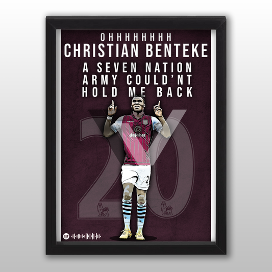 Aston Villa Song Lyric A4 Poster - "Benteke" | Football art decor