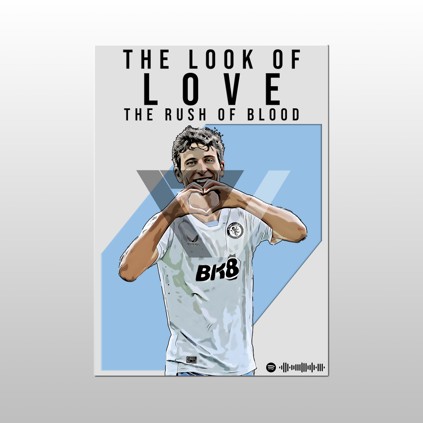 Aston Villa Song Lyric A4 Poster - "Love" | Football art decor