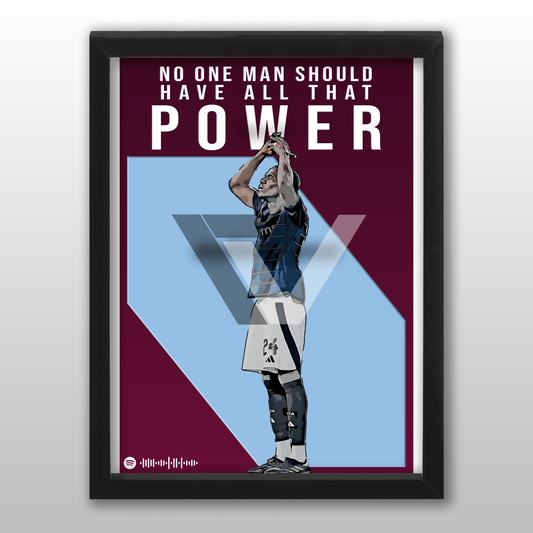 Aston Villa Song Lyric A4 Poster - "Power" | Football art decor