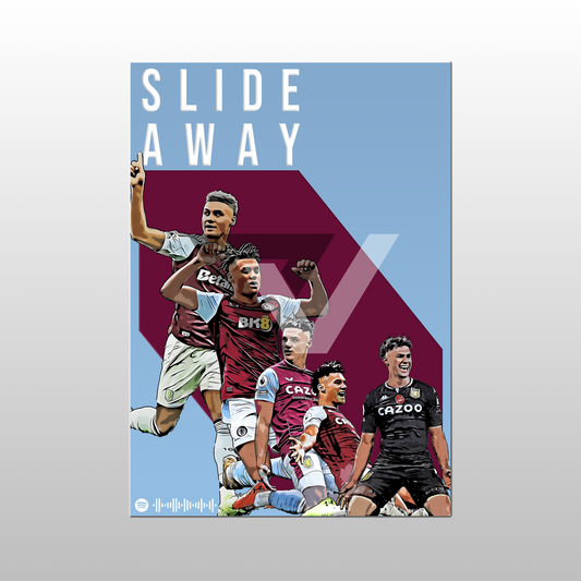 Aston Villa Song Lyric A4 Poster - "Slide" | Football art decor