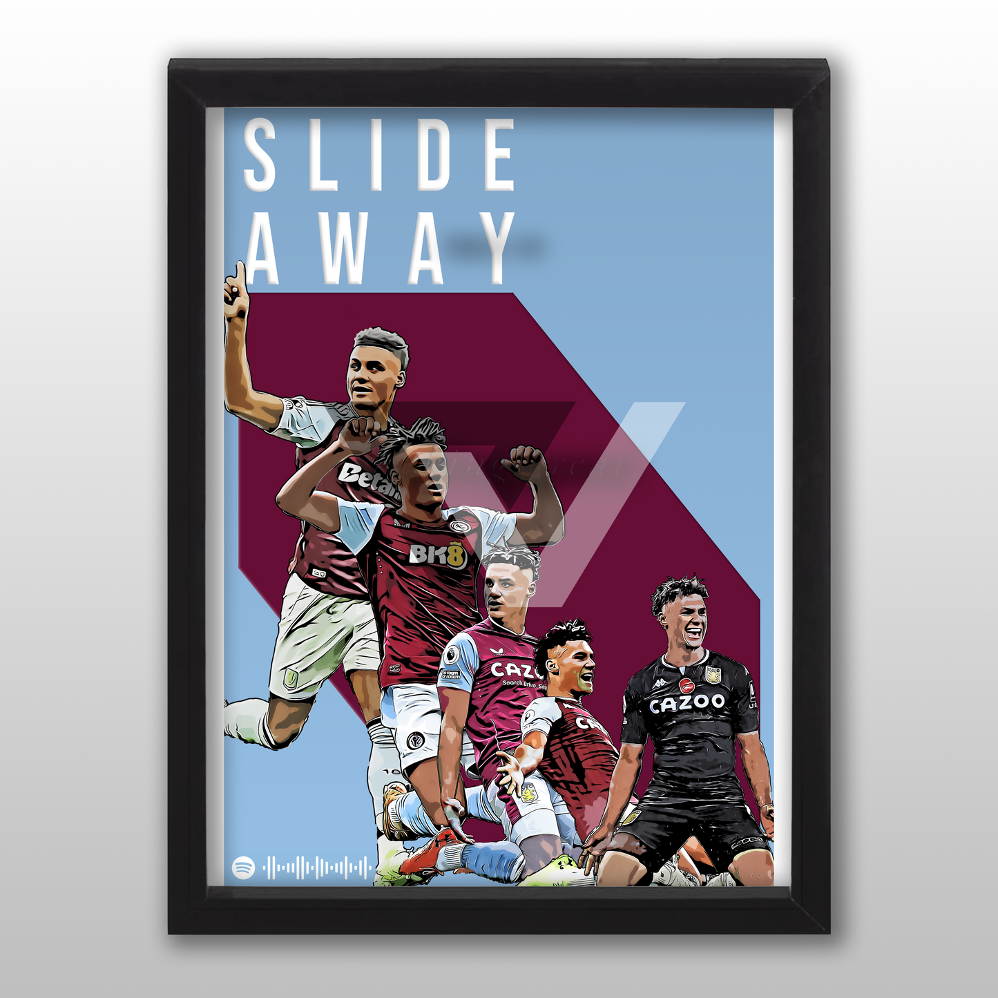 Aston Villa Song Lyric A4 Poster - "Slide" | Football art decor