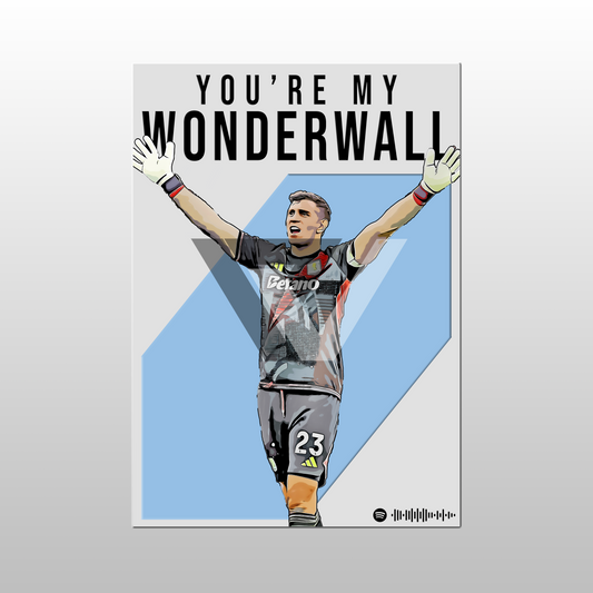 Aston Villa Song Lyric A4 Poster - "Wonder" | Football art decor
