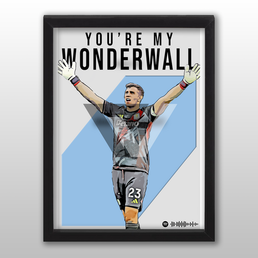 Aston Villa Song Lyric A4 Poster - "Wonder" | Football art decor