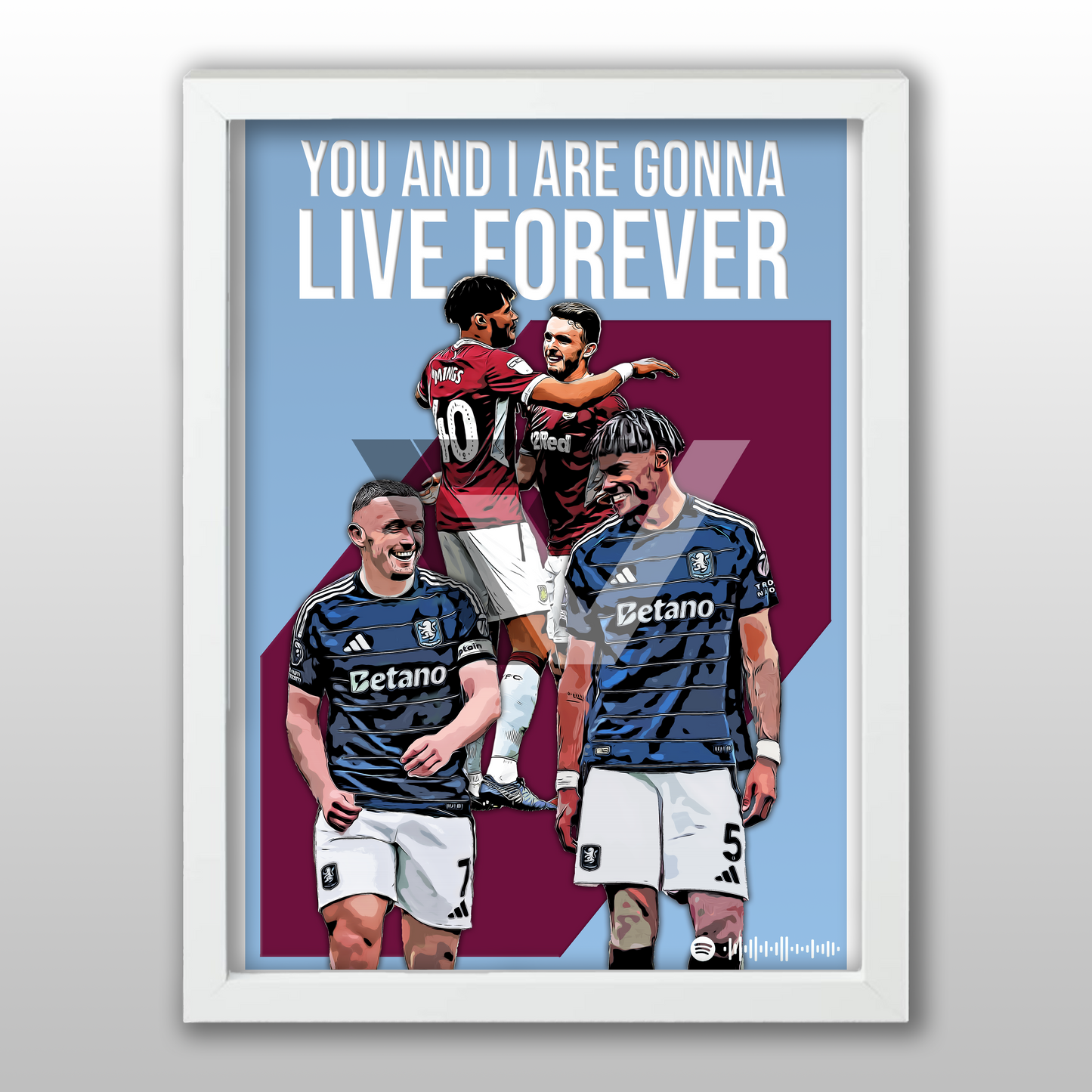 Aston Villa Song Lyric A4 Poster - "Forever" | Football art decor