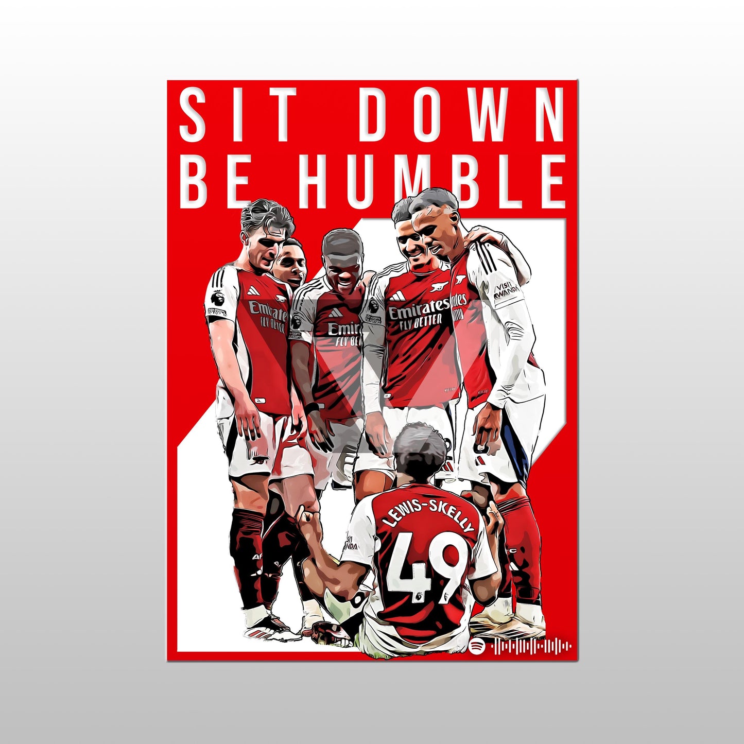 Arsenal Song Lyric A4 Poster - "Humble" | Football art decor