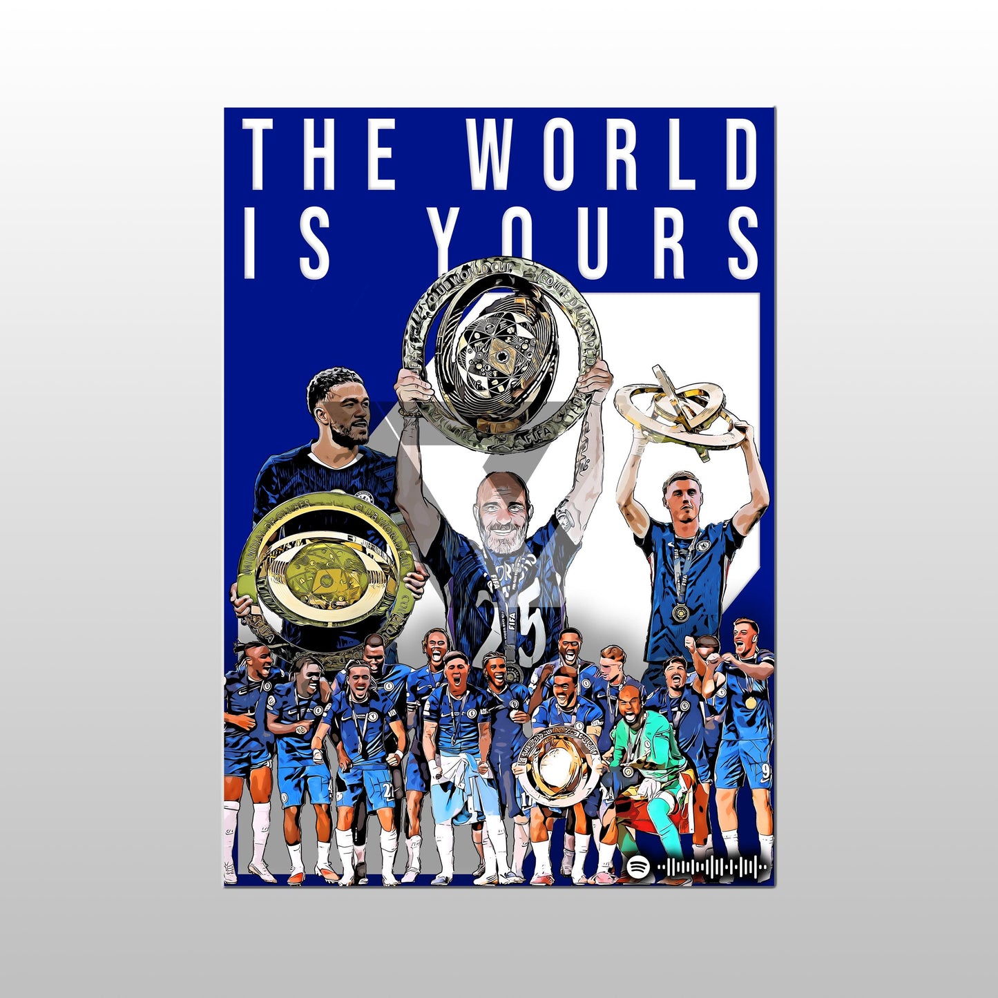 Chelsea Song Lyric A4 Poster - "World Champions" | Football art decor