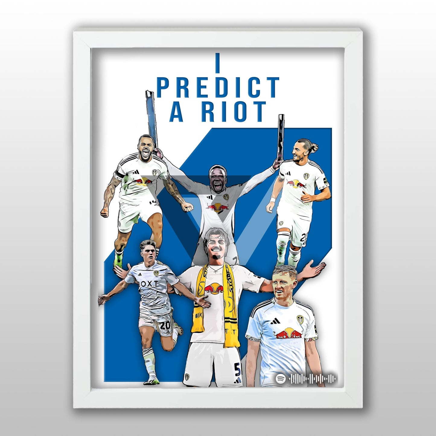 Leeds Song Lyric A4 Poster - "Riot" | Football art decor