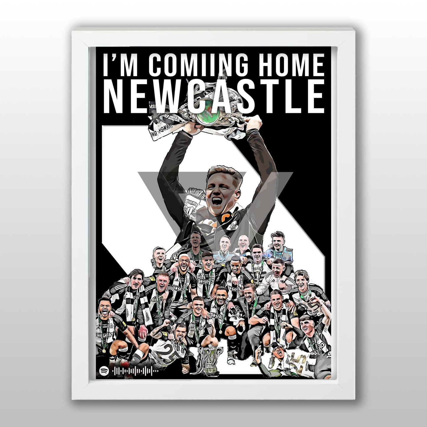 Newcastle Song Lyric A4 Poster - "Home Newcastle" | Football art decor