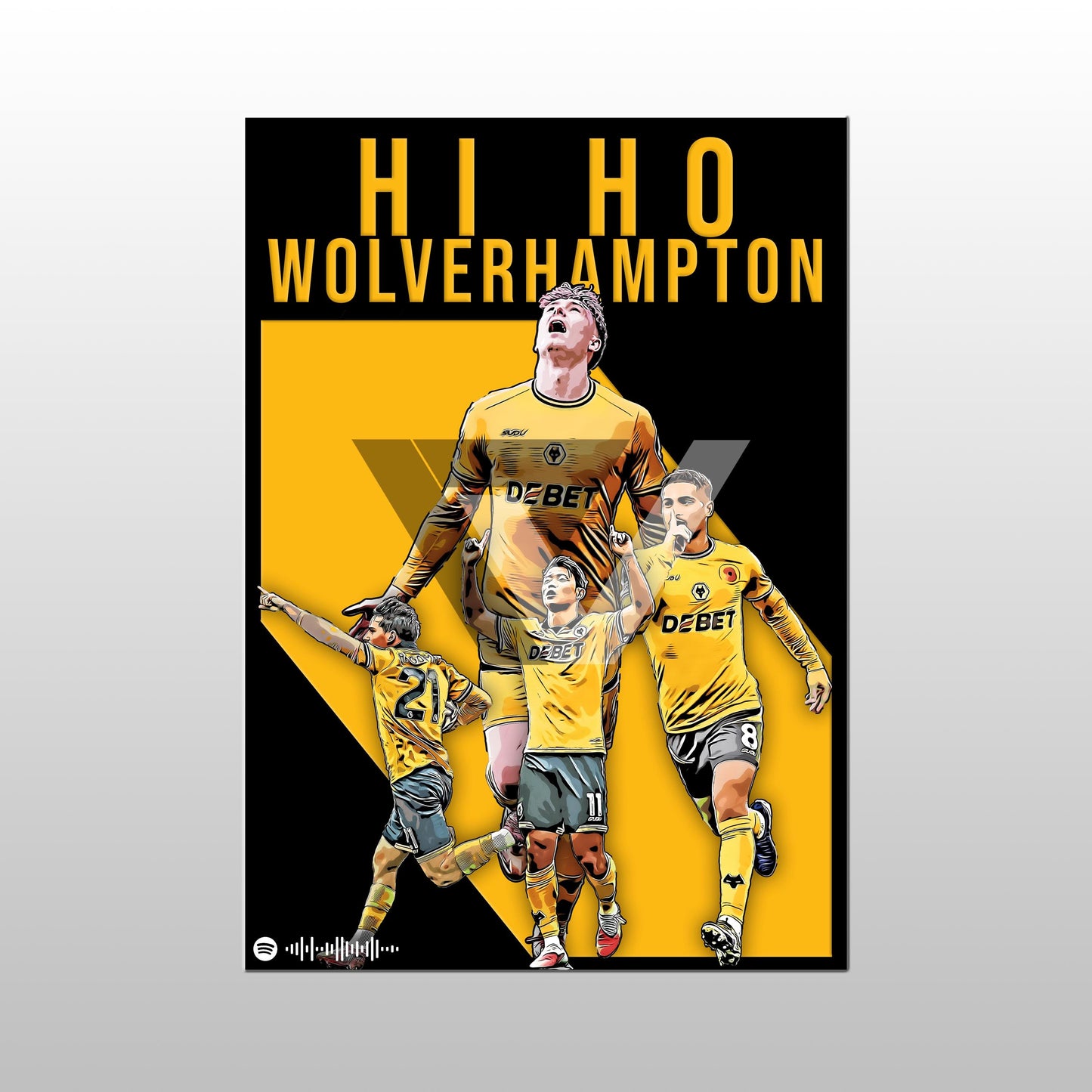 Wolves Song Lyric A4 Poster - "Hi Ho" | Football art decor