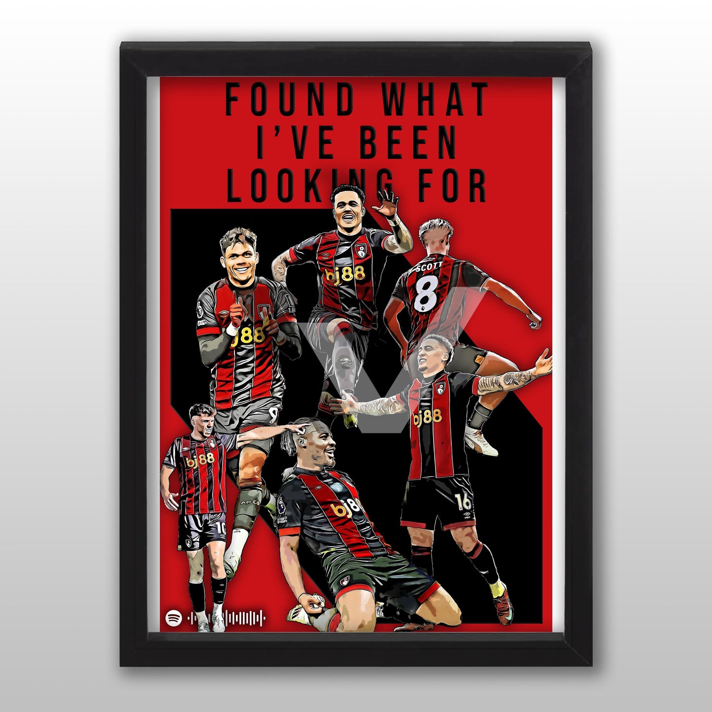 Bournemouth Song Lyric A4 Poster - "Looking For" | Football art decor