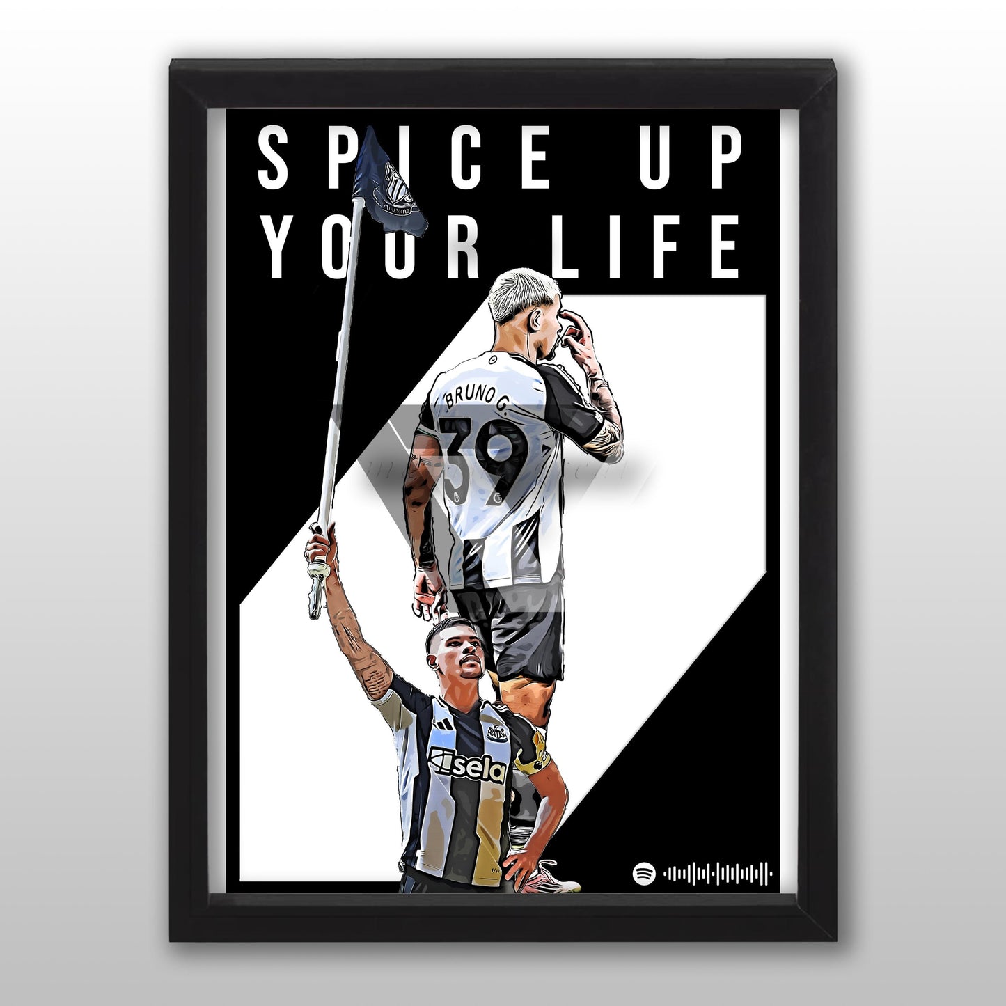 Newcastle Song Lyric A4 Poster - "Spice" | Football art decor