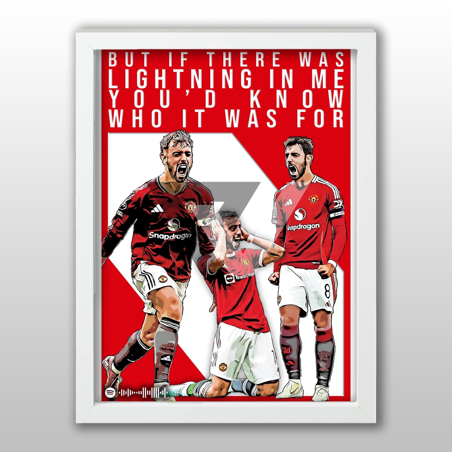 Manchester United Song Lyric A4 Poster - "Lightning" | Football art decor